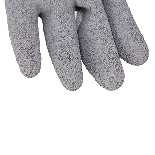 SAFE HANDLER Ultra Stretch Grip Gloves | Latex Crinkle Coated Grip, Thick Lining, Comfort & Flexibility, Grey, OSFM, 1 pair (2 gloves) - color: Grey