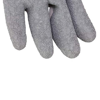 SAFE HANDLER Ultra Stretch Grip Gloves | Latex Crinkle Coated Grip, Thick Lining, Comfort & Flexibility, Grey, OSFM, 1 pair (2 gloves) - color: Grey