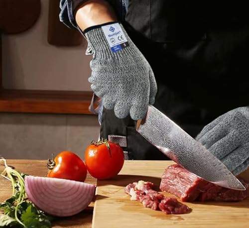 Cut Resistant Gloves,1 Pairs Food Grade Level 5 Protection, Safety Kitchen Cut Gloves for Oyster Shucking, Fish Fillet Processing, Mandolin Slicing, Meat Cutting and Wood Carving(Gray-Small) - color: Gray, size: Small (Pack of 2)
