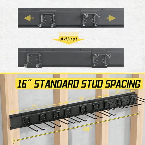 MBQQ Garage Tool Organizer Wall Mounted, 16 Inches Adjustable Garden Tool Organizer Rack,Heavy Duty Yard Tool Organizer,Single piece - size: SET OF 1