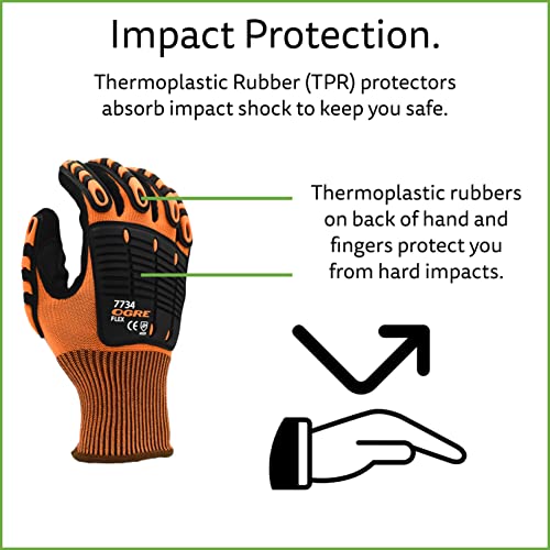 Cordova 7734 OGRE-Flex 13-Gauge Gloves,Hi-Vis Orange Polyester Shell,TPR Protectors,Nitrile Coating, Reinforced Thumb Crotch - size: Medium (Pack of 1), style: 1-pack