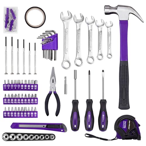 Cartman 148-Piece Automotive and Household Tool Set Perfect for Car Enthusiasts and DIY Home Repairs Purple - color: Purple