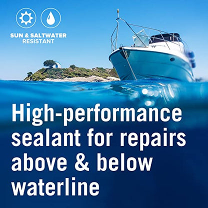 Marine Sealant and Adhesive, Waterproof Marine Grade Caulk, High Temp Water Sealant for Boat, Auto, RV, Without Silicone - 1 Tube, Black, 10 oz - color: Black, size: 10 oz