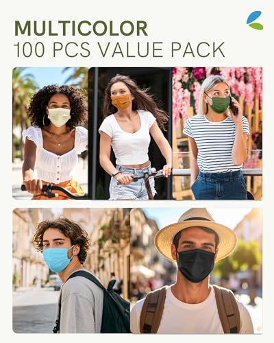 FriCARE Face Masks Disposable for Adults, 4 Ply ASTM Level 3, Individually Wrapped Mask for Allergy Protection, 100 Pack, Woodland Mystery - color: Woodland Mystery