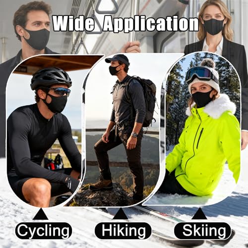 15PCS Black Reusable Face Masks Sponge Washable Breathable for Adult Men Women Dust Protection Not Cloth Fabric (Large)