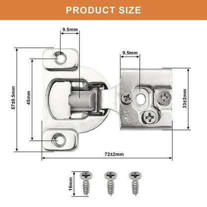 Probrico 1 Pair -2 Pcs 1/2 Inch Overlay Cabinet Hinges, Stainless Steel Soft Close Face Frame Hinges for Kitchen, Concealed Self-Closing Door Hinges - size: 1/2 Inch