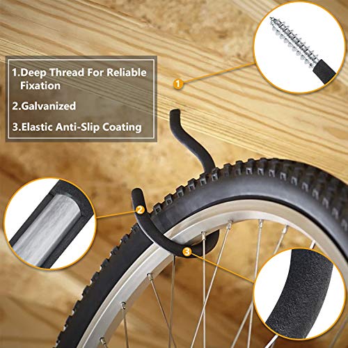 KURUI Heavy Duty Screw Hooks for Hanging Plants, Outdoor String Lights, Bike, 8 Pack Large Ceiling Hooks for Garage Organization and Storage, Black No Drill Wall Hangers - style: 8 Pcs-6 in