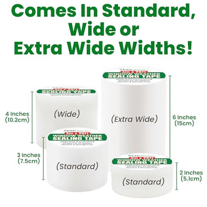 ECOHomes Window Weather Sealing Tape | Winter Weather Stripping Tape to Block Cold Drafts Through Window Gaps and AC Units, Insulation Seal and Draft Blocker for Home (6 Inch by 180 FT, Clear) - color: Clear, size: 6 Inch By 180 FT