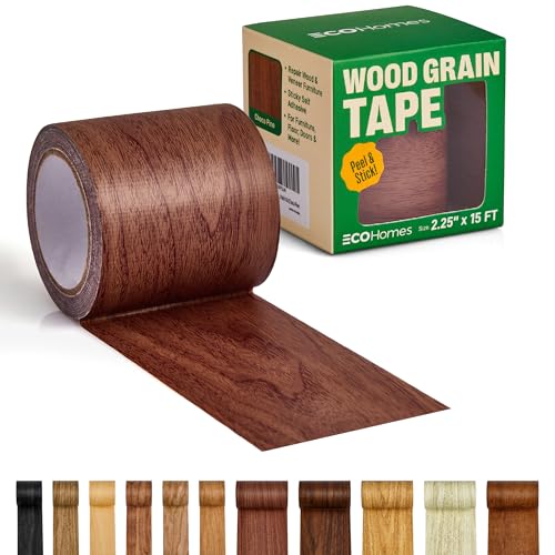 Wood Grain Repair Tape - Self Adhesive Brown Wood Colored Tape for Furniture Repair | Peel & Stick Veneer Strips Trim, Woodgrain Duct Tape for Furniture, Vinyl Floor, Door Patch Kit (Choco Pine) - color: Choco Pine, size: 2.25 Inch By 15 Ft