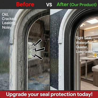 UIOCSSC EPDM Rubber D-Shaped Weather Stripping 26FT RV Door Seal with Strong Self Adhesive, Trailer & Truck Bed Seal, Tonneau Cover, Marine Boat Hatch Gasket, W:0.59"; H:0.61"