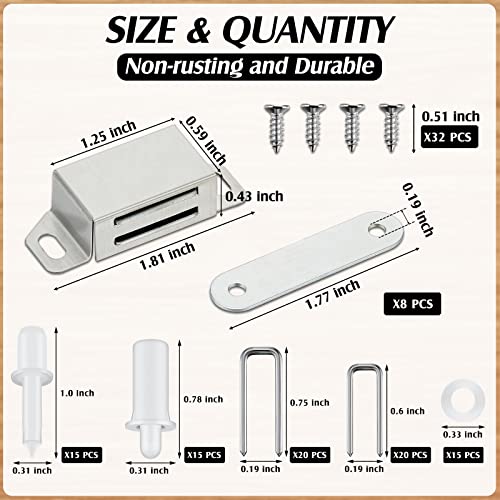 Jetec 125 Pieces Plantation Shutter Repair Kit Includes 85 Pcs Spring Loaded Shutter Pins, 8 Sets Plantation Shutters Magnets and 32 Screws for Windows, Shutter, Furniture, Tools Supplies