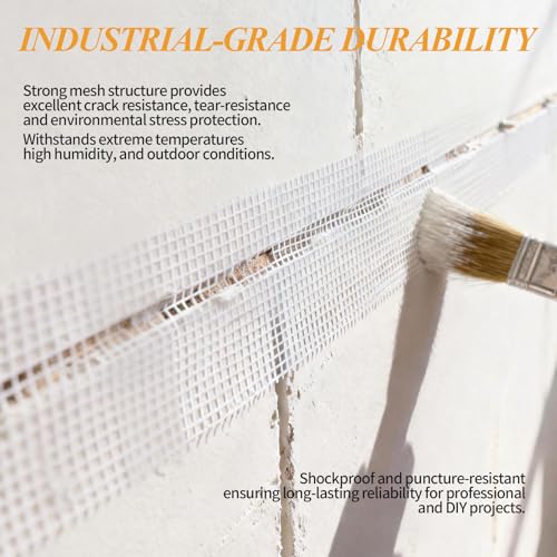 Drywall Joint Tape, 4 Inch x 100 Ft Self Adhesive Drywall Tape, Wall Patch Repair Roll, Fiberglass Mesh Tape for Drywall Repair, Wall Cracks and Ceiling Gaps - style: 4 Inch x 100 Ft