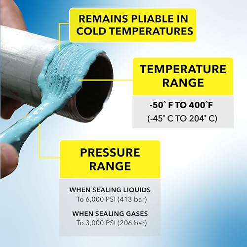 Gasoila NT Pipe Thread Sealant, High-Performance Leak Protection, NSF, Made in USA, Free of PFAS, 1/2 Pint Brush-in-Cap, -50°F to 400°F, for Metal & Plastic, Seals to 6,000 PSI - size: 1/2 Pint