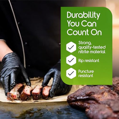 Inspire Black Nitrile Gloves HEAVY DUTY 6 Mil Nitrile Chemical Resistant Medical Cooking Cleaning Disposable Black Gloves - size: XXL, style: Black 6mil Case of 1000