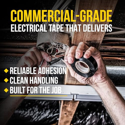 Scotch Vinyl 700 Electrical Tape, 1 Roll, Black, 3/4-in x 66-ft, General Purpose, Commercial Grade, Rated for Temperatures Up to 194-Degree, Highly Flexible, Stretchy & Conformable (700) - size: 3/4 in. by 66 ft., style: 1 roll