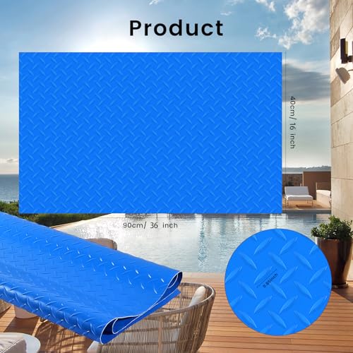 Swimming Pool Ladder Mat, Protective Non-Slip Swimming Pool Step Pad Protective Ladder Pad with Texture for Above Ground Swimming Pool Ladder Pad (16x36 inches)