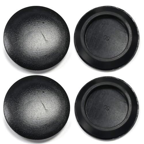 4 Pcs 50 mm Silicone Rubber Plugs Snap in Locking Hole Plugs for 50 mm (2") Round Holes, Flush Type Rubber Stoppers, Flexible Tube Pipe End Caps Covers, Waterproof Sealing Plugs, Black - color: Black, size: DH:2"(50mm)