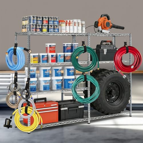 Hanging Extension Cord Holder - 16Pack 13" 22" 35" Handle Wrap Straps with S Hooks Heavy Duty Garage Organizer Tool Hangers - Garden Hose Power Electrical Cable Rope RV Shed Storage and Organization - size: 16Pack 13" 22" 35"