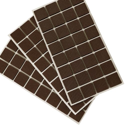 Non Slip Chair Leg Pads for Hardwood Tiles Floors - Noise Canceller Self-Adhesive Anti Slip Rubber Furniture Stoppers to Prevent Sliding - Square 96 PCS 3/4” (19mm) - size: Square 3/4" (96PCS)