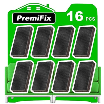 Rectangle Non Slip Furniture Pads 16 Pieces 1x2 inch, Anti Slip Rubber Furniture Pads, Furniture Grippers for Hardwood Floors, Black, Rectangular - size: 16pcs Rectangle