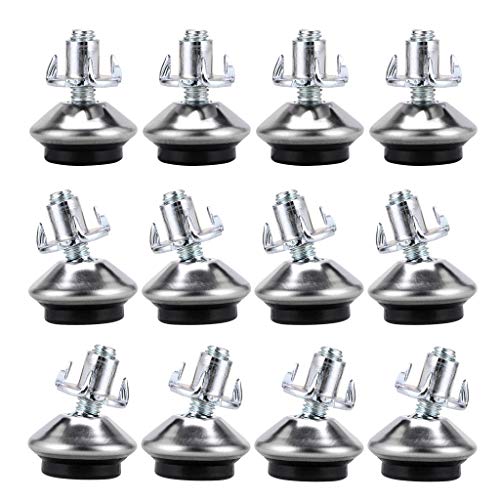 OwnMy M6 Adjustable Swivel Leveling Feet 12 PCS Heavy Duty Furniture Table Legs Swivel Leveler Feets with T-Nut, Swivel Heavy Duty Leveling Legs for Workbench, DIY Projects