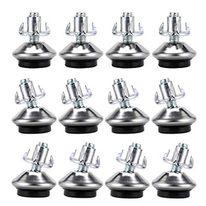 OwnMy M6 Adjustable Swivel Leveling Feet 12 PCS Heavy Duty Furniture Table Legs Swivel Leveler Feets with T-Nut, Swivel Heavy Duty Leveling Legs for Workbench, DIY Projects