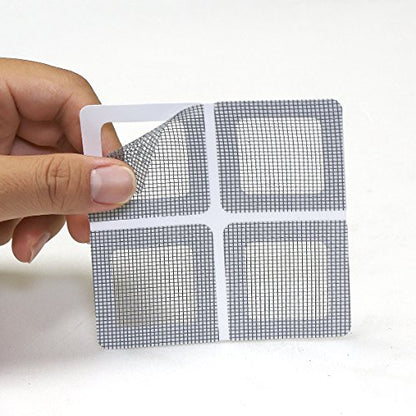 by.RHO Window and Door Screen Repair Patch kit. 25 Patches, (1⅞" x 1⅞" x 20pcs) (3½" x 3½" x 5pcs) - color: Small+medium / Gray
