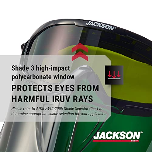 Jackson Safety GPL Series Safety Goggles with Detachable Flip-Up Face Shield - Anti-Fog Goggles for Men and Women, Fits Over Glasses - ANSI Z87.1 - Shade 3 IR Lens - style: Shade 3 Infrared Lens