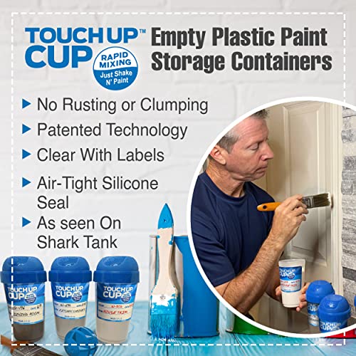 Touch Up Cup Empty Plastic Paint Storage Containers with Lids for Leftover Paint, Touch Ups, As Seen On Shark Tank Products, 13 oz, Pack of 6 - style: 3 Cups (Pack of 2)