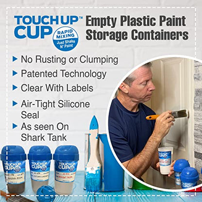 Touch Up Cup Empty Plastic Paint Storage Containers with Lids for Leftover Paint, Touch Ups, As Seen On Shark Tank Products, 13 oz, Pack of 6 - style: 3 Cups (Pack of 2)