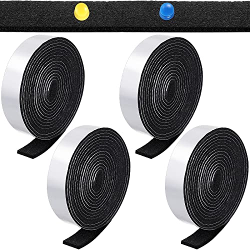 Zonon 4 Rolls 120 Inch Felt Strip with Adhesive Backing Felt Tapes Furniture Strip Rolls Self Stick Heavy Duty Polyester for Protecting Furniture and DIY Adhesive(Black,1 Inch) - color: Black, size: 1 Inch