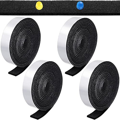 Zonon 4 Rolls 120 Inch Felt Strip with Adhesive Backing Felt Tapes Furniture Strip Rolls Self Stick Heavy Duty Polyester for Protecting Furniture and DIY Adhesive(Black,1 Inch) - color: Black, size: 1 Inch