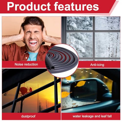Pangda 10Ft D Shape Rubber Weather Stripping Foam Self-Adhesive EPDM Door Seal Strip for Noise Reduction Waterproof Dustproof for Cars Boats Truck RVs Windows Doors (1/2" W × 7/16" H) - size: 10ft L, style: 1/2" W × 7/16" H