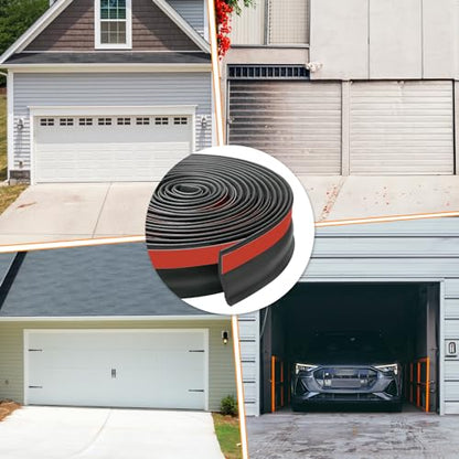 Universal Garage Door Threshold Seals Bottom Rubber Replacement, weatherproofing Garage Door Weather Stripping with Nails (20ft) - size: 20ft