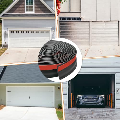 Universal Garage Door Threshold Seals Bottom Rubber Replacement, weatherproofing Garage Door Weather Stripping with Nails (32.8ft) - size: 32.8ft