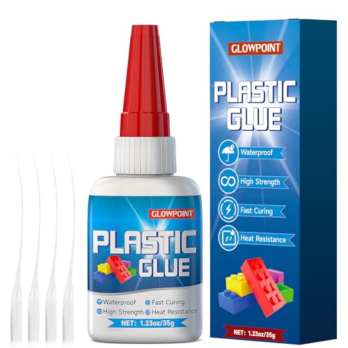 Plastic Glue Repair Kit, 35g Heavy Duty Super Glue for Plastic, Strong Adhesive for ABS, PVC, Acrylic, PLA, Miniatures, Model Cars, 3D Printing, Bonder Kit