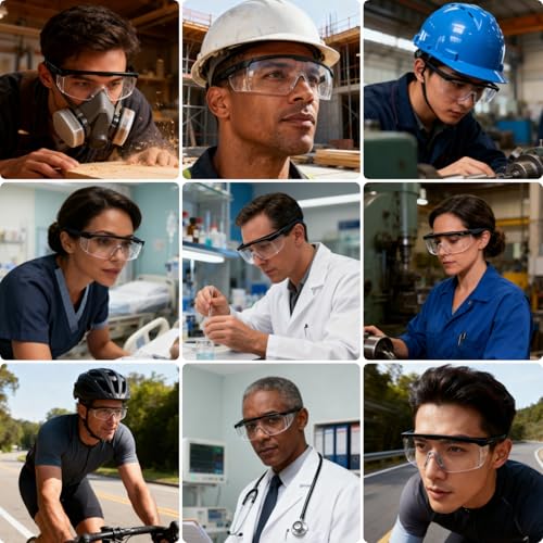 Safety Goggles Protective Eyewear Goggles, Anti Droplet Debris Googles for Work Lab - color: Clear Lens