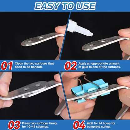 Metal Glue 30 g, Super Glue for Metal, Instant Clear Adhesive for Steel, Zinc, Aluminum, DIY and More, Waterproof, Heat-Resistant, with Anti-Clog Cap (Clear, 30 Grams * 1 Pack, Metal Glue) - size: 30 Grams * 1 Pack