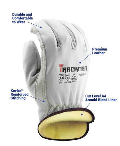 Stauffer Trackman Premium Goatskin Leather, Kevlar lined, Cut Resistant Work Gloves (Extra Large) - size: X-Large (Pack of 1)