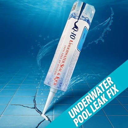 Nano Q10 Underwater Seal & Lock - Leak and Crack Repair Without Emptying The Pool, Reservoir, or Tank. Eco-Friendly Under Water Adhesive, Stays Flexible, Waterproof, and Chlorine Resistant (10.5 Oz) - style: 10.5 oz