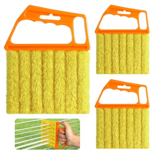 3pcs Window Blind Cleaner Duster Tool,2026 New Cleaning Tools,7 Fingers Washable Microfiber Dusters for Cleaning,Crevice Cleaning Brush, Duster for Venetian Blinds & Air Conditioner Vents（Orange - color: Orange