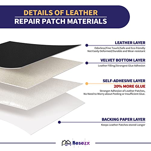 Leather Repair Patch Tape Kit, Self Adhesive Leather Repair for Furniture, Couch, Sofa, Car Seats,Office Chair,Vinyl Repair Kit.30inx16in - color: Black-Litchi Grain, size: 30 in X 16 in