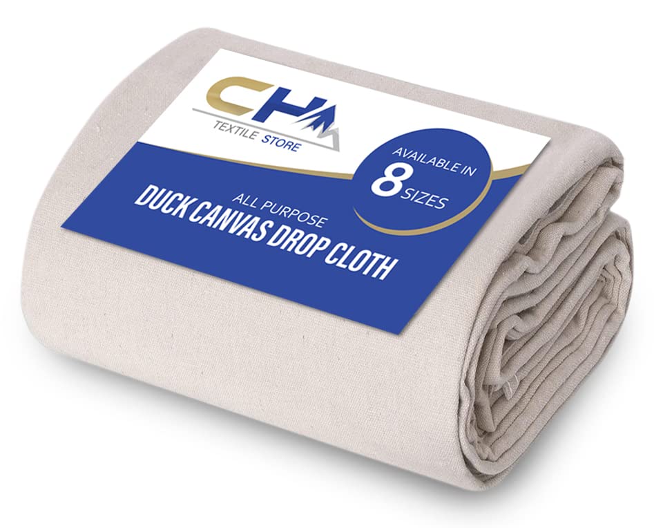 Canvas Drop Cloth for Painting (Size 4 x 15 Feet, Pack of 1) - Pure Cotton Painters Drop Cloth for Painting, Furniture & Floor Protection - All Purpose Thick Canvas tarp with Double Stitched Edges - size: 4' X 15' - Pack of 1