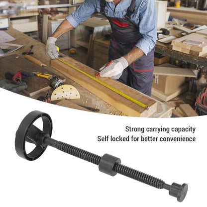 Fockety Workbench Vise Screw, T18 Self Locking Good Bearing Bench Screw with 100mm Handwheel, Heavy Duty DIY Vise Tool, Woodworking Machinery Press Clamp for Woodworking Projects (Black) - size: 350mm