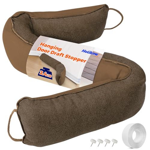 Holikme Weighted Door Draft Stopper, Heavy Duty Under Door Draft Blocker Bottom Door Seal Noise and Air, Brown - color: Brown, size: 36 Inch