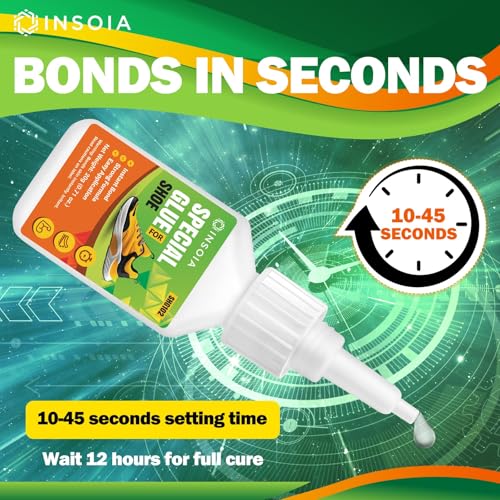 INSOIA Clear Super Glue for Shoe Repair, 20g, Waterproof, Strong, Quick Fix, Bonding Shoe Sole, Boots, Sandals, Sneakers, Leather & Footwear Items - size: 20 Grams * 1 Pack, style: Shoe Glue