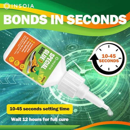INSOIA Clear Super Glue for Shoe Repair, 20g, Waterproof, Strong, Quick Fix, Bonding Shoe Sole, Boots, Sandals, Sneakers, Leather & Footwear Items - size: 20 Grams * 1 Pack, style: Shoe Glue