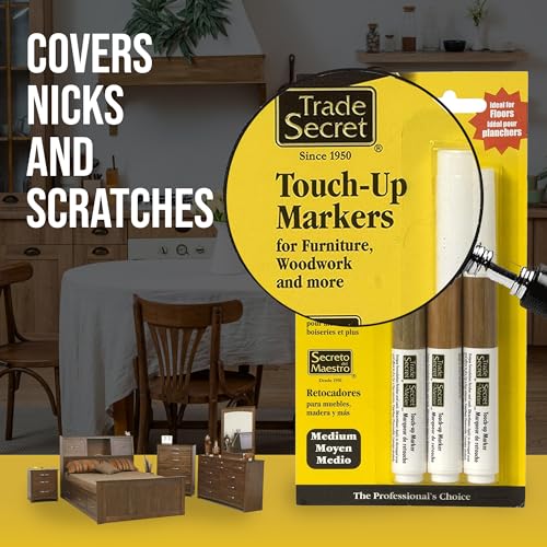 Trade Secret Trio Touch-Up Markers, Wood Scratch Remover, Medium Tones, Furniture Repair Markers - color: Medium Tones