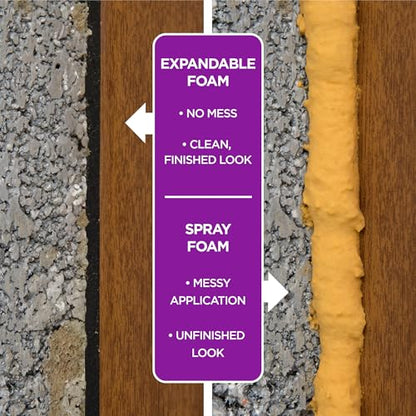 M-D Building Products 52052 1 in. Black Expandable Foam Platinum™ Weatherseal for Uneven Gaps - color: Black, size: 1 in.