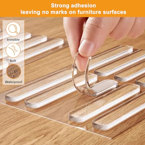 Anti Door Slam 50PCS, Door Slam Silencer, Clear Cabinet Door Bumpers, Rubber Bumpers Self Adhesive 2.5x0.4x0.08 inches - size: 50pcs Medium Thin